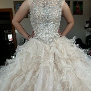 Champaign quincenera dress